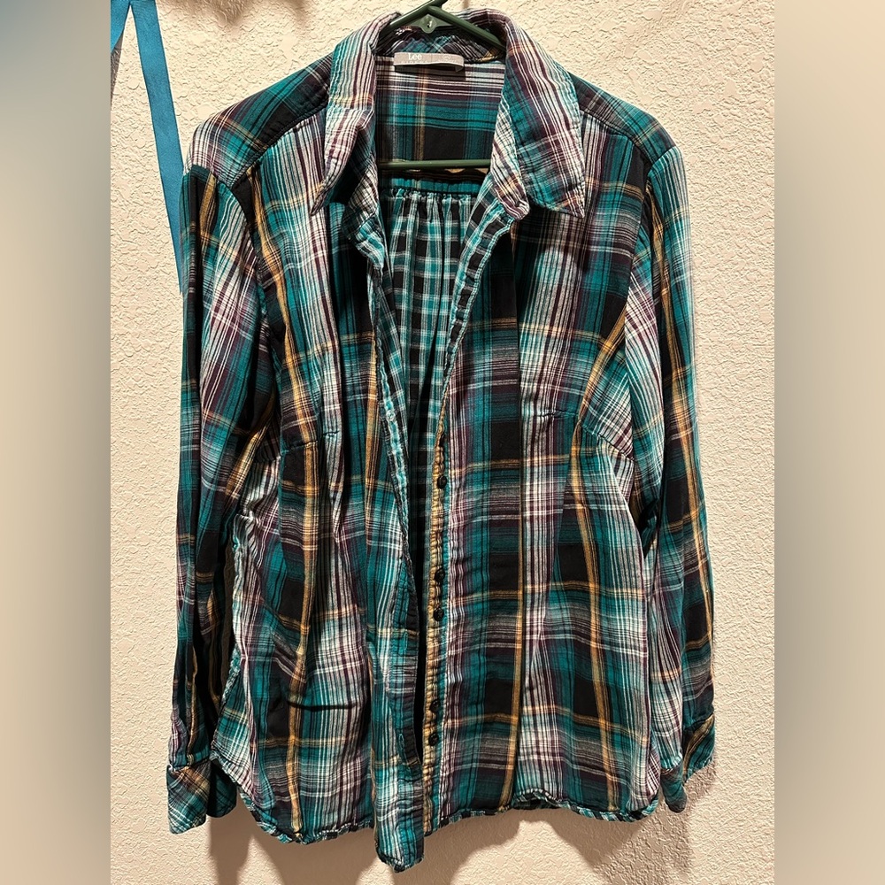 Lee Riders Button Up Plaid Shirt